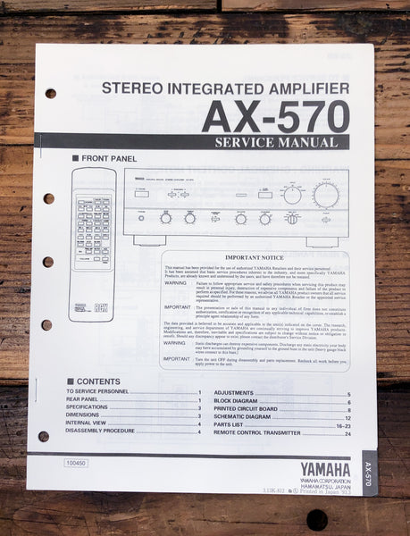 Yamaha AX-570 Amplifier  Service Manual *Original*