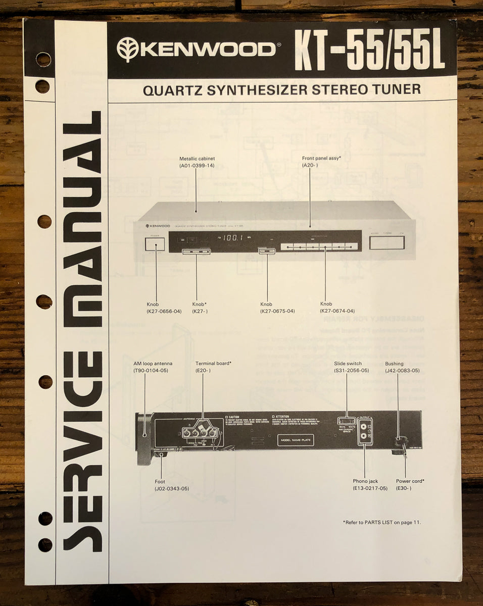 Kenwood KT-55 KT-55L Tuner Service Manual *Original*