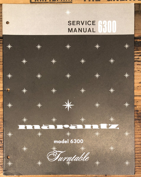 Marantz Model 6300 Record Player / Turntable  Service Manual *Original*
