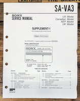 Sony SA-VA3 Speaker Supp. Service Manual *Original*