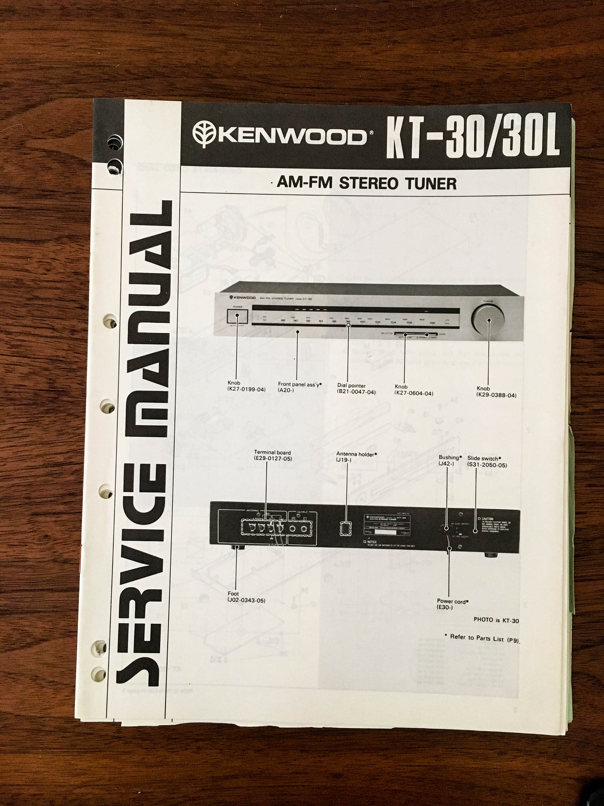 Kenwood KT-30 KT-30L TUNER Service Manual *Original*
