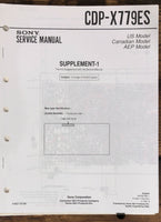 Sony CDP-X779ES CD Player Supp.  Service Manual *Original*