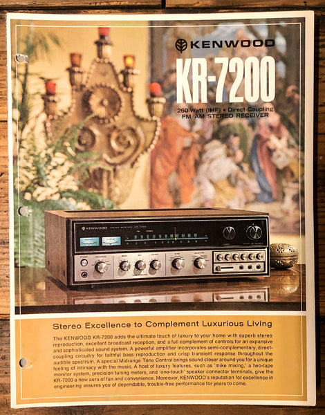 Kenwood KR-7200 Receiver 3pg Dealer Brochure *Orig*