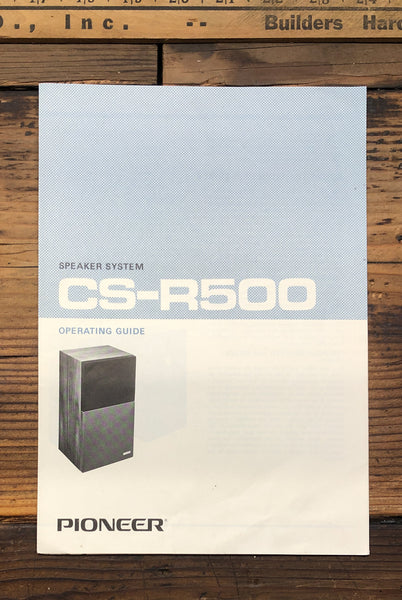 Pioneer CS-R500 Speaker  Owner / User Manual *Original*