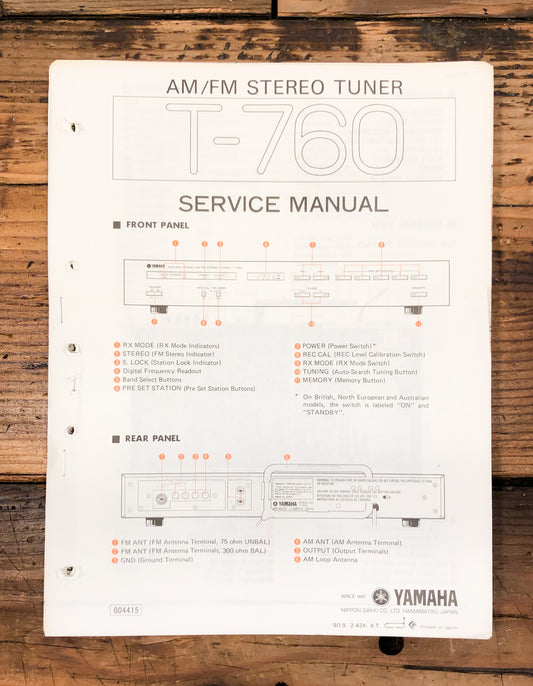 Yamaha T-760 Tuner  Service Manual *Original*