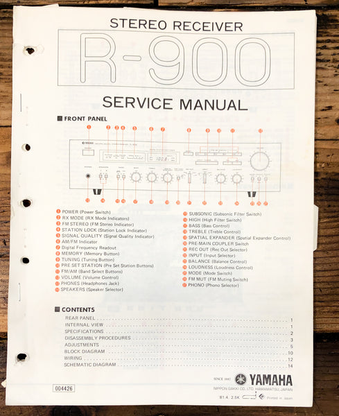 Yamaha R-900 Receiver  Service Manual *Original*