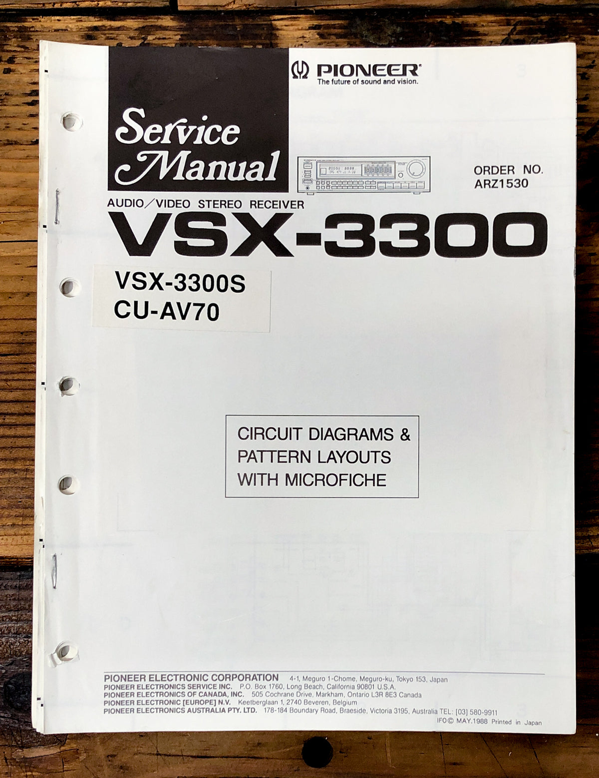 Pioneer VSX-3300 Receiver Service Manual *Original*