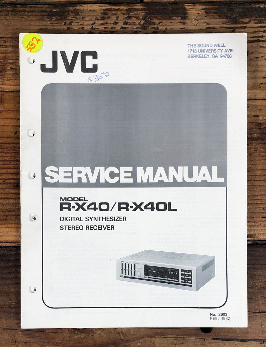Receiver Service Manual *Original* – Vintage Audio Store - Vintage ...