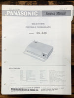 Panasonic SG-336 Record Player / Turntable  Service Manual *Original*