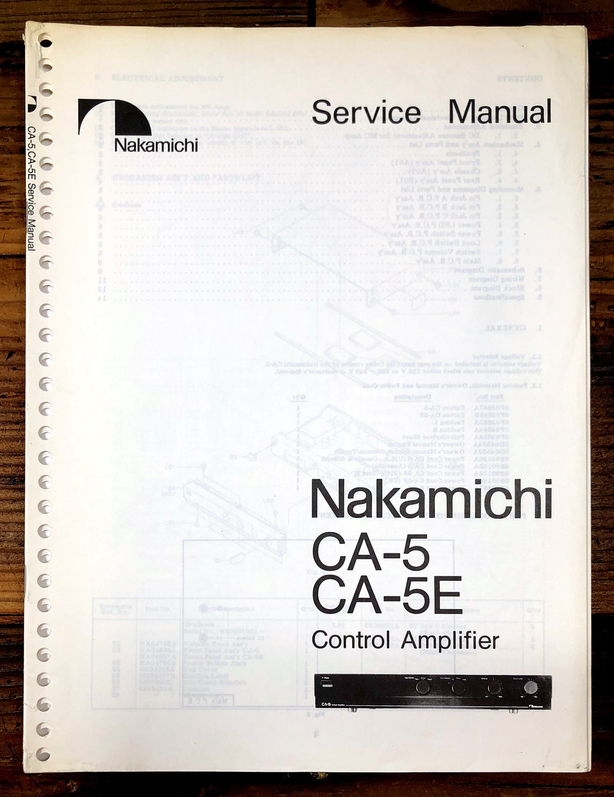 Nakamichi CA-5 CA-5A CA-5E Control Amplifier Service Manual *Original*