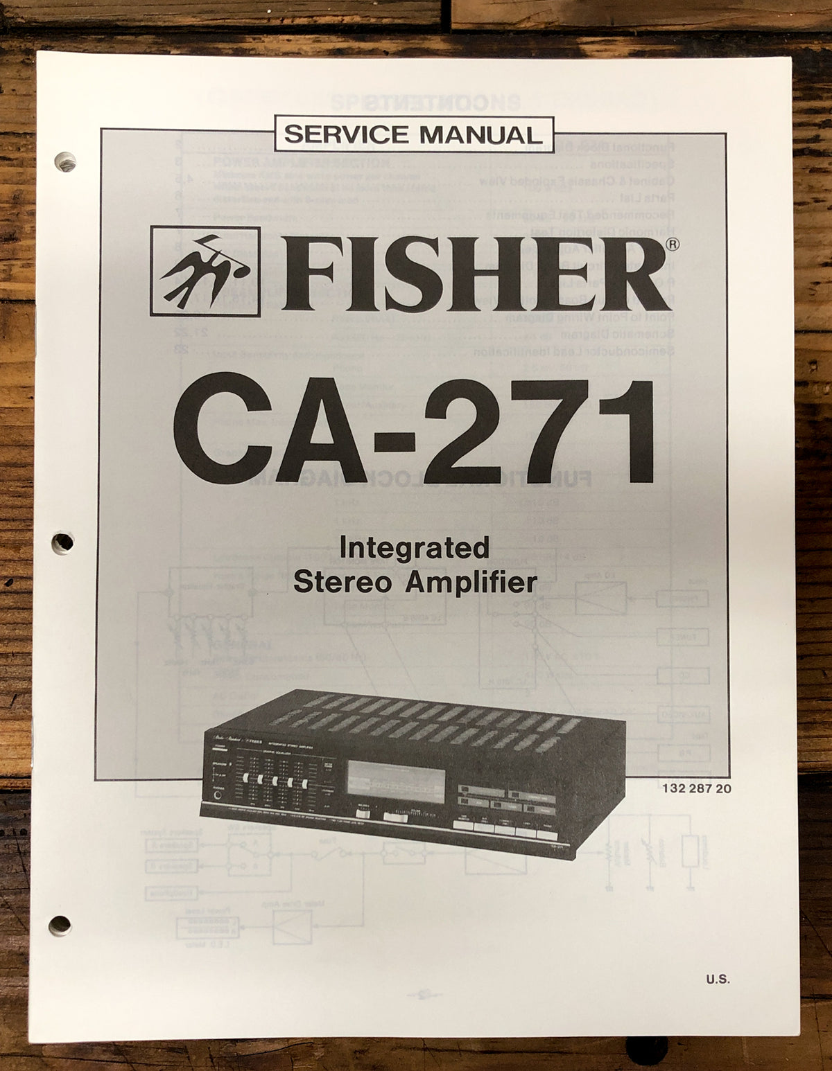 Fisher CA-271 Amplifier  Service Manual *Original*