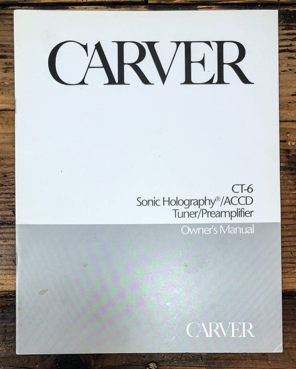 Carver CT-6 Preamp / Tuner Owners / User Manual *Original*