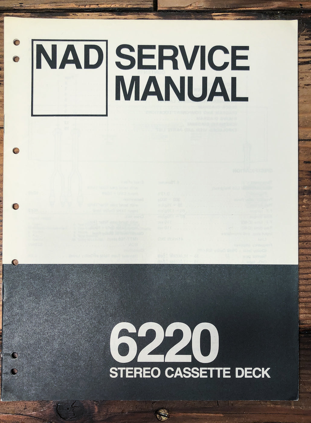NAD Model 6220 Cassette Deck Service Manual *Original*