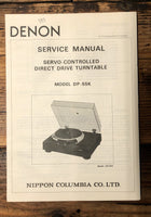 Denon DP-55K Record Player / Turntable  Service Manual *Original*