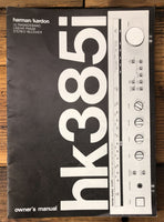 Harman Kardon Model HK385i Receiver  Owner / User Manual *Original*