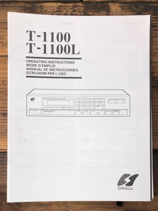 Sansui T-1100 T-1100L Tuner  Owner / User Manual *Original*