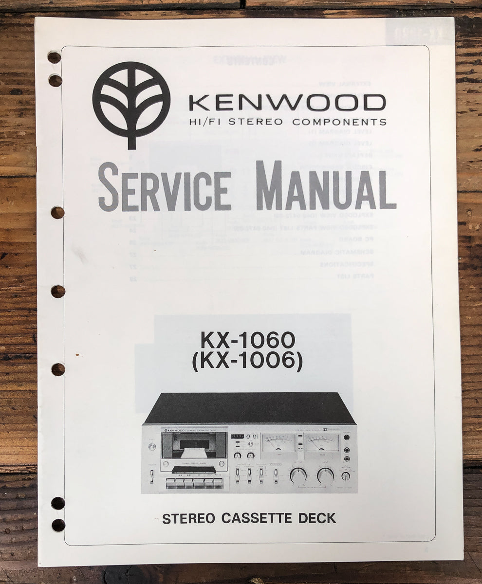 Kenwood KX-1060 KX-1006 Cassette Service Manual *Original*