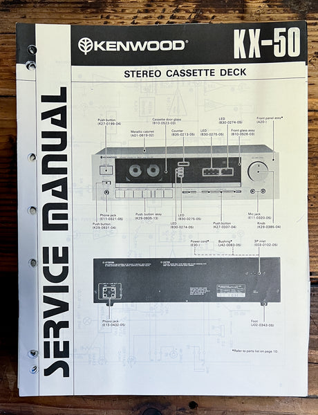 Kenwood KX-50 Cassette  Service Manual *Original*