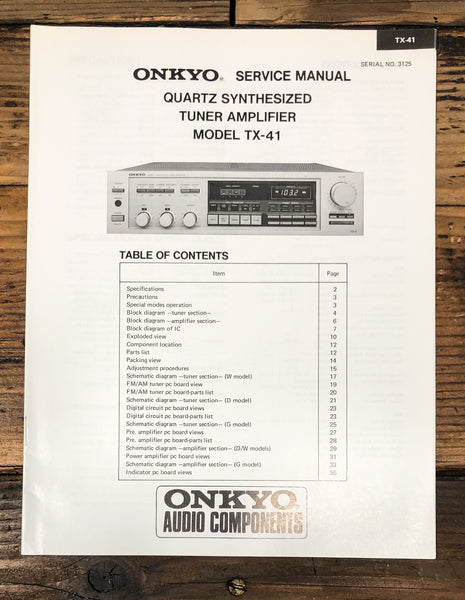Onkyo TX-41 Receiver Service Manual *Original*