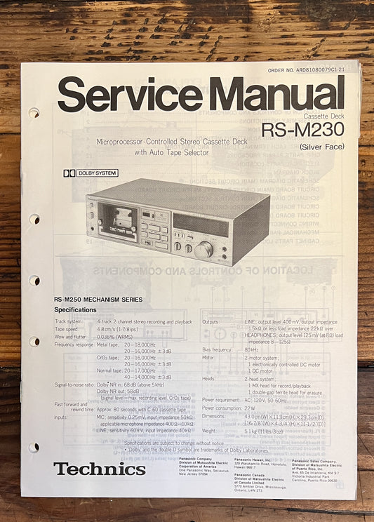 Technics RS-M230 Cassette  Service Manual *Original*