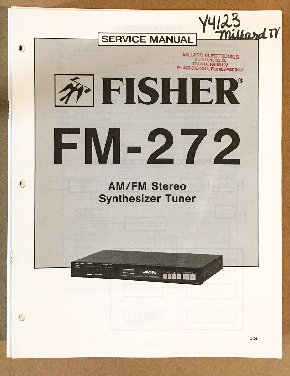 Fisher FM-272 Tuner Service Manual *Original*