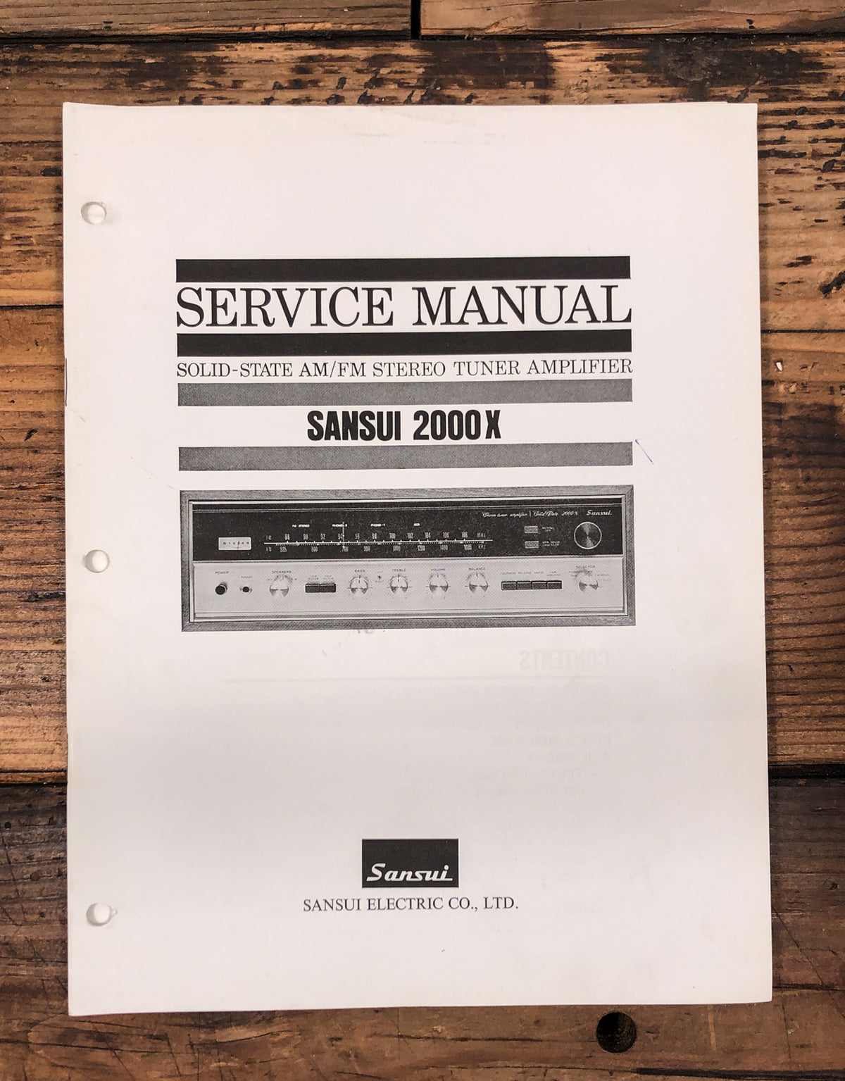 Sansui Model 2000X Receiver Service Manual *Original*