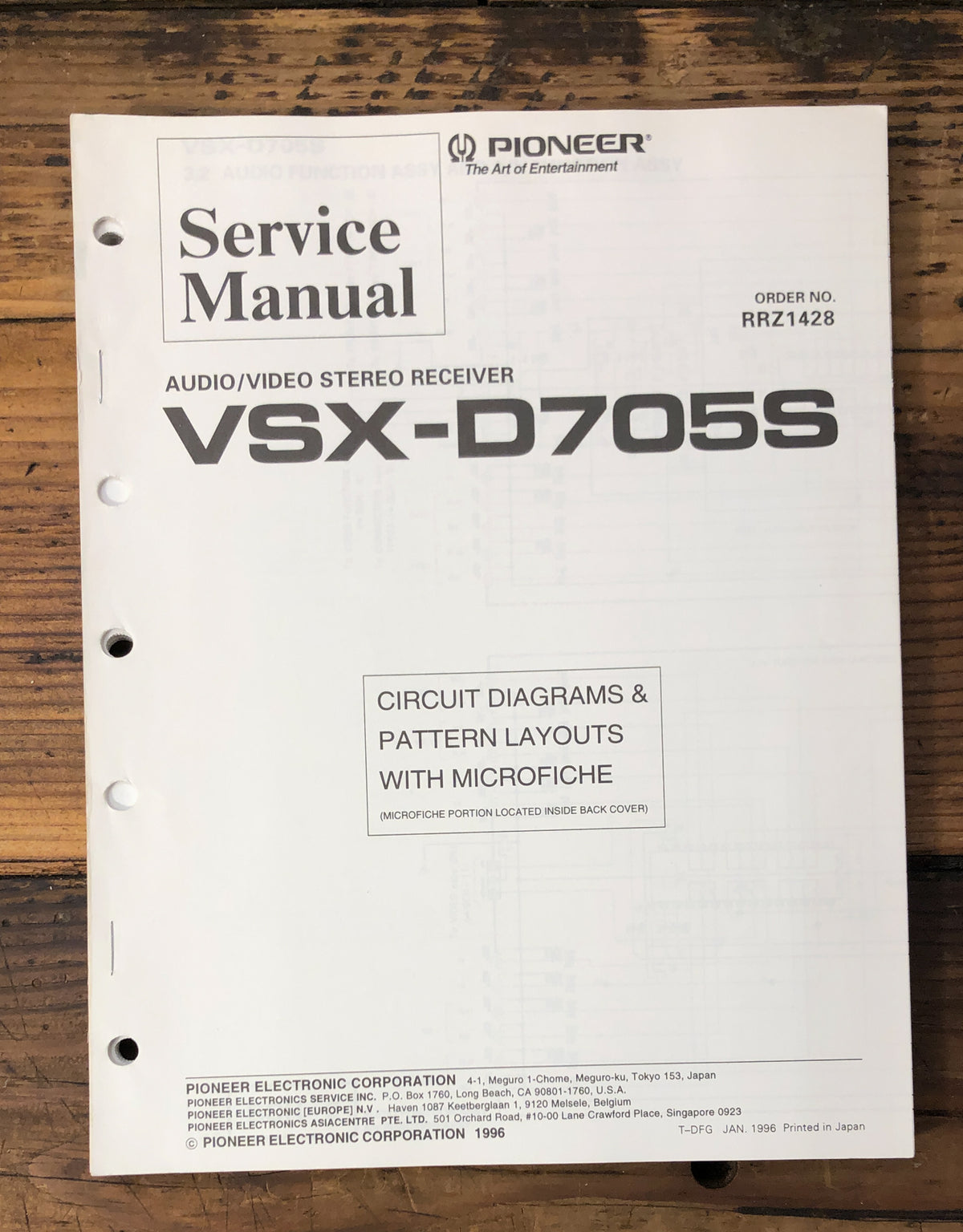 Pioneer VSX-D705S Receiver  Service Manual *Original*