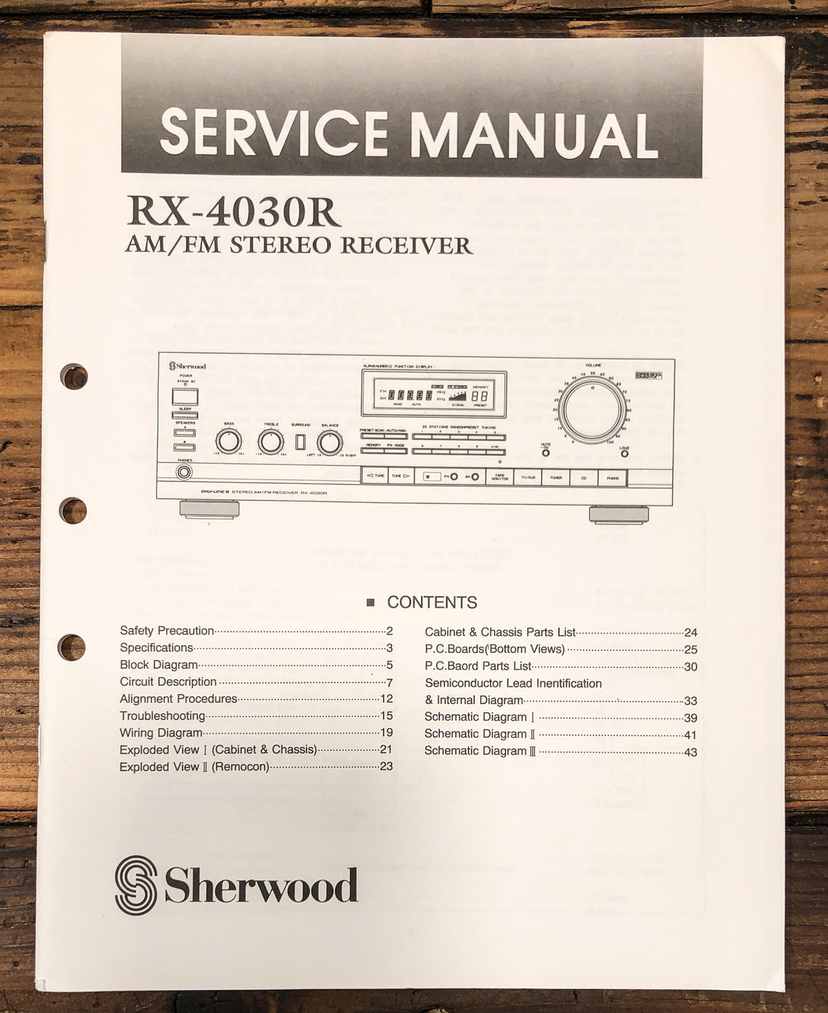Sherwood RX-4030R Receiver Service Manual *Original*