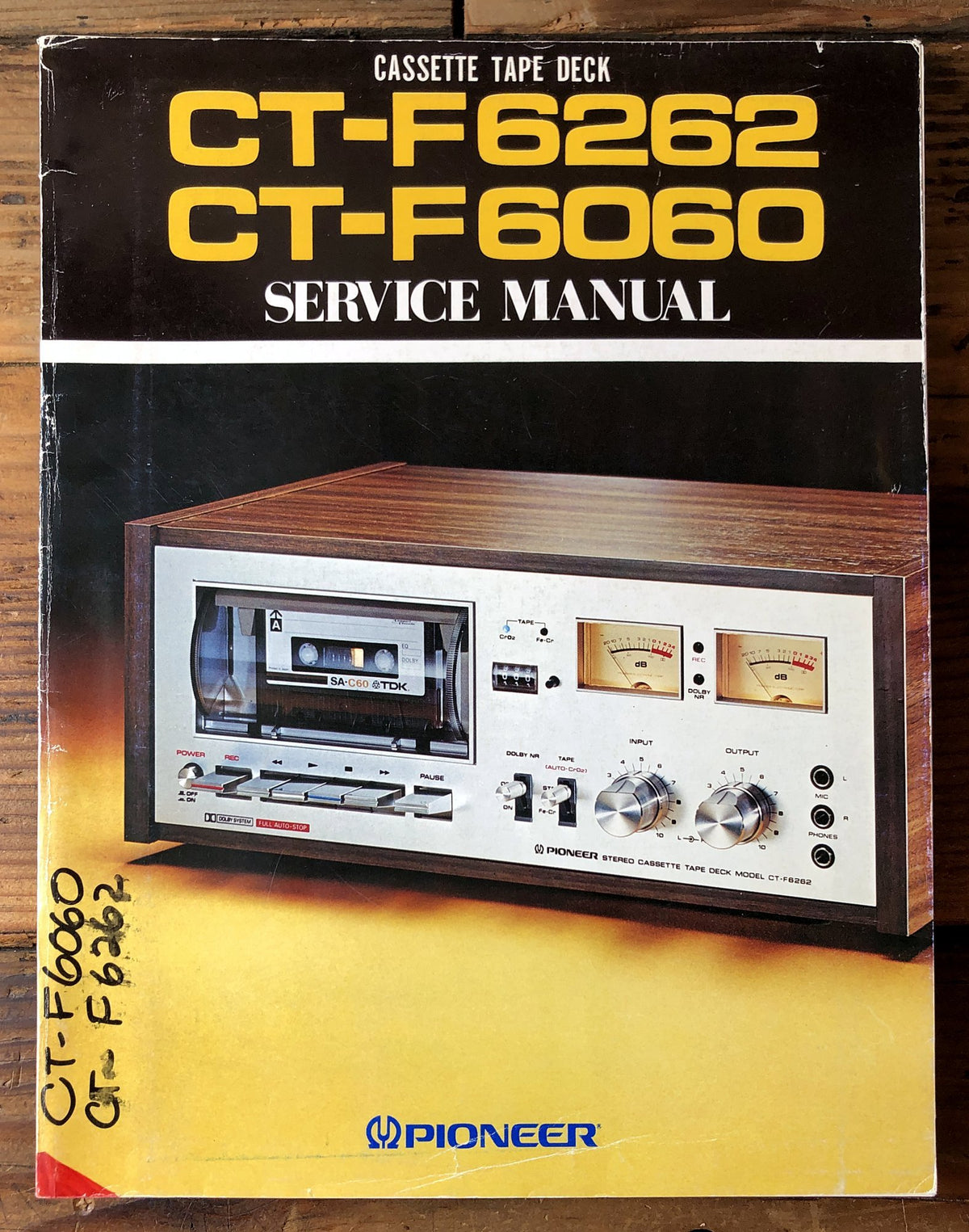 Pioneer CT-F6262 CT-F6060 Cassette Deck Service Manual *Original*
