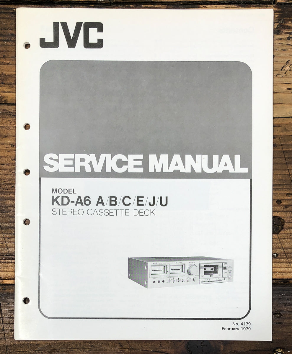 JVC KD-A6 Cassette Service Manual *Original*