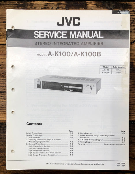 JVC A-K100 A-K100B Amplifier  Service Manual *Original*