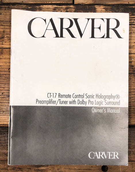 Carver CT-17 Tuner  Owner / User Manual *Original*