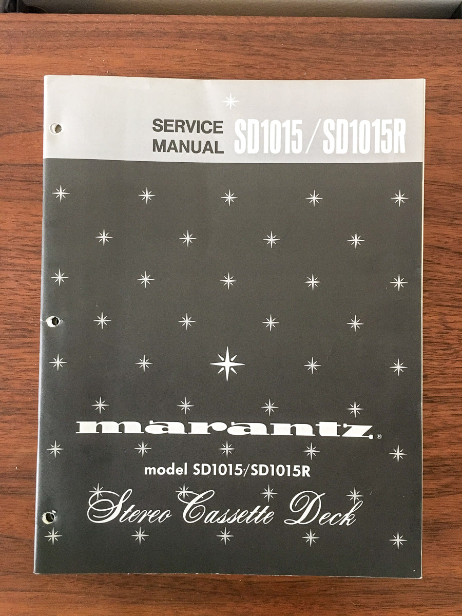 Marantz SD-1015 SD-1015R Cassette Deck Service Manual *Original*
