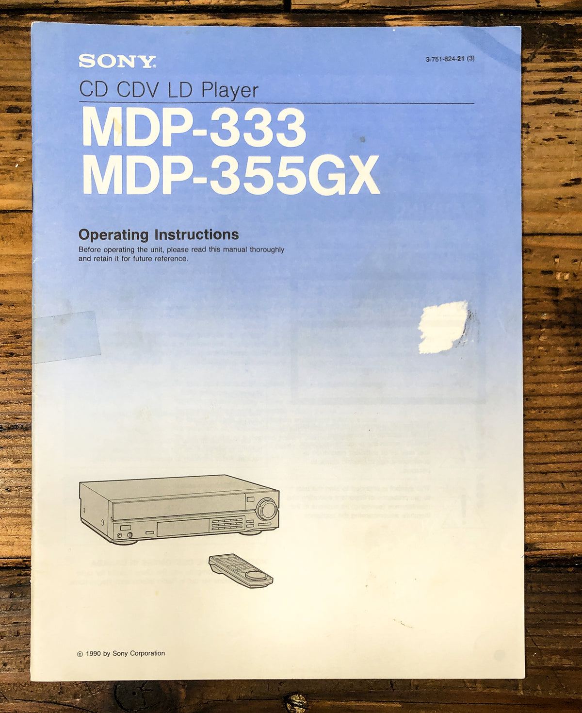 Sony MDP-333 MDP-355GX CD CDV LD Player Owners / User Manual *Original*