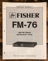 Fisher FM-76 Tuner  Service Manual *Original*