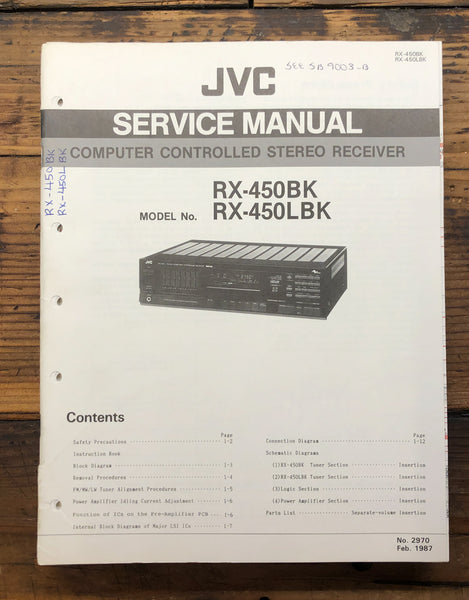 JVC RX-450 BK LBK Receiver Owner & Service Manual  *Original*