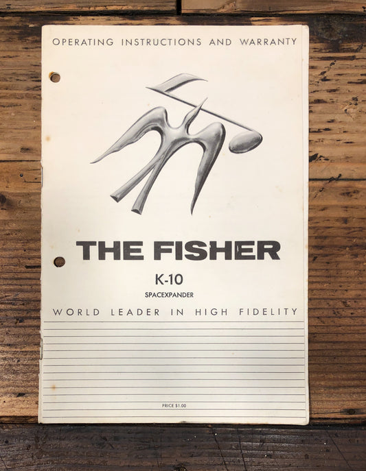 Fisher Model K-10 SpaceExpander Owners / User Manual *Original*