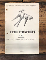 Fisher Model K-10 SpaceExpander Owners / User Manual *Original*