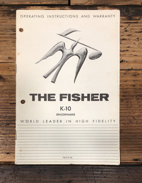 Fisher Model K-10 SpaceExpander Owners / User Manual *Original*