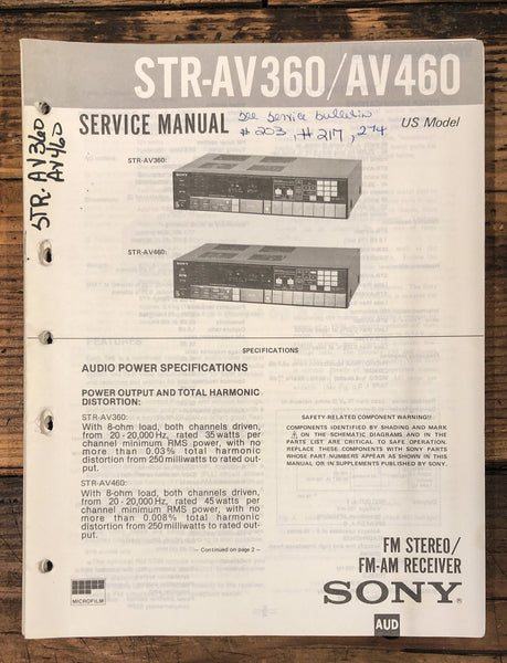 Sony STR-AV360 STR-AV460 Receiver  Service Manual *Original*