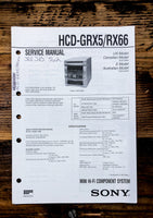 Sony HCD-GRX5 -RX66 Stereo  Service Manual *Original*