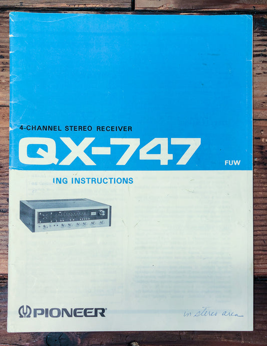 Pioneer QX-747 QX747 4-Channel Receiver Owners / User Manual *Original*