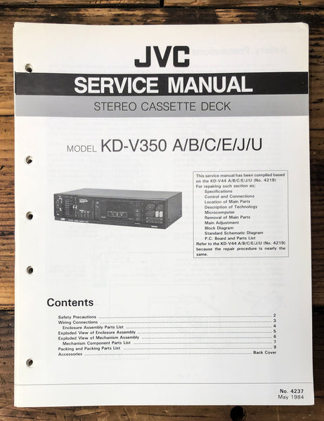JVC KD-V350 Cassette  Service Manual *Original*