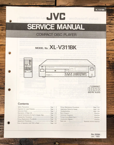 JVC XL-V311 CD Player Service Manual *Original*
