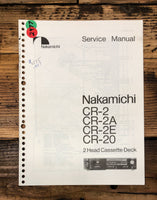 Nakamichi CR-2 -2A -2E CR-20 Cassette  Service Manual *Original*