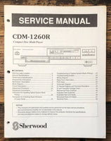 Sherwood CDM-1260R CD Player  Service Manual *Original*