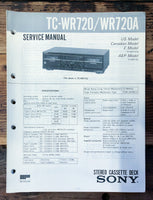 Sony TC-WR720 -WR720A Cassette  Service Manual *Original*