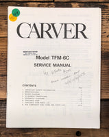 Carver TFM-6C Amplifier  Service Manual *Original*