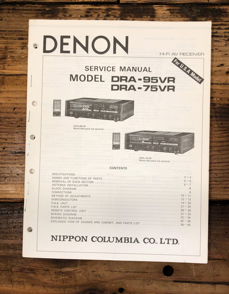 Denon DRA-75 VR DRA-95 VR -75VR -95VR Receiver  Service Manual *Original*