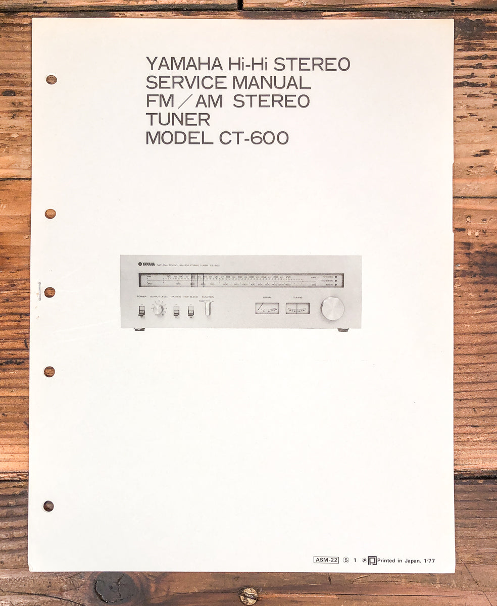 Yamaha CT-600 Tuner Service Manual *Original*